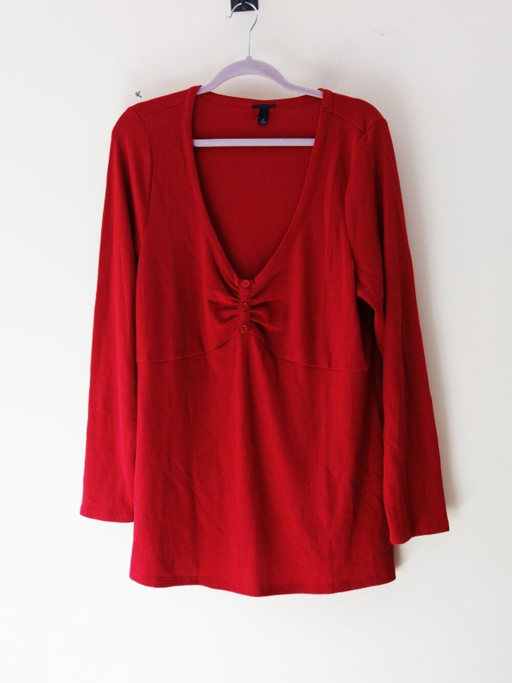 Torrid Waffle Knit V-Neck Long Sleeve Top Rushed (3) NWOT!